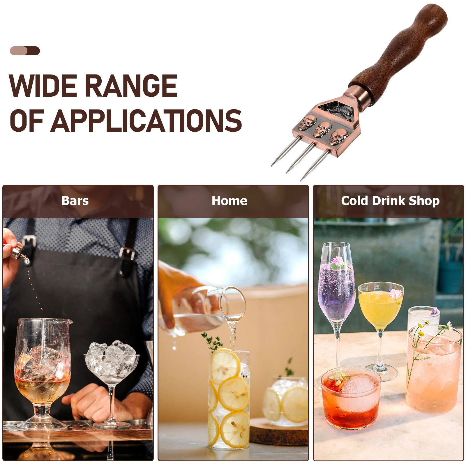 

Ice Breaker Stainless Steel Crusher Household Kitchen Gadget Crushers with Handle Small Hammer Wood Picks
