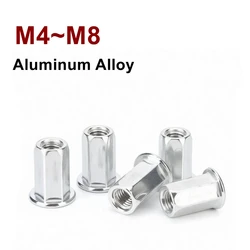 Aluminum Alloy hex Rivet Nut M4 M5 M6 M8 Metric Flat Head Blind Thread Insert Threaded Cap
