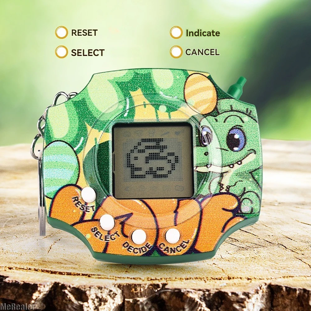 New Virtual Pet Dinosaur Shell Game Console Retro Electronic Pets Animals Kid Play Game Boy Pixel Pendant Keychain