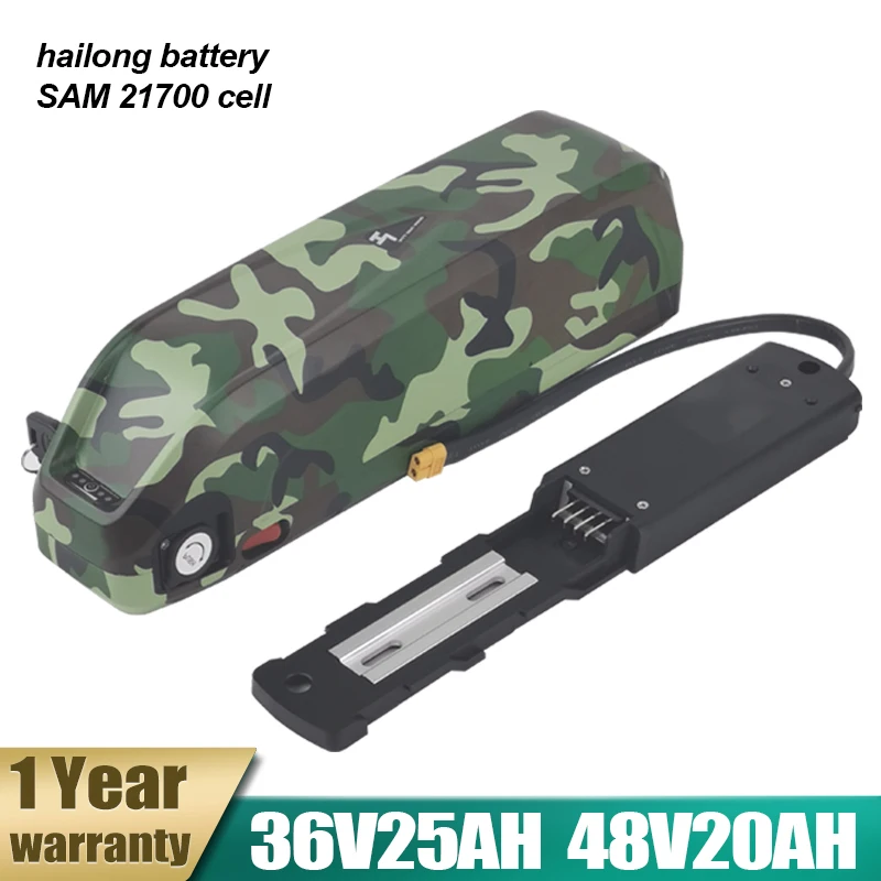 

Original Hailong ebike Battery 48V 20ah 36v 25ah batteries 52v 15ah with Samsung 21700 cell for 350W 500W 750W 1000W Motor