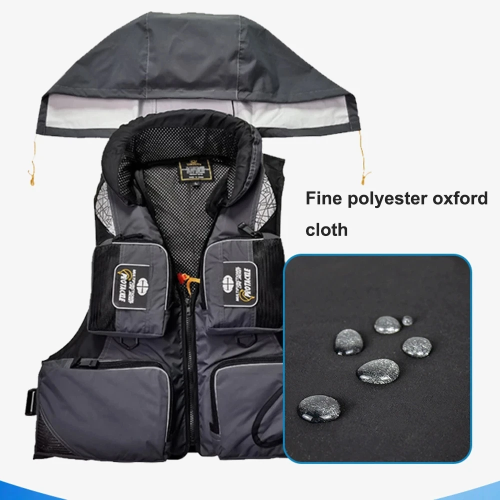 Professional Fishing Life Vest Multi-pocket Detachable Large Buoyancy Assist Comfortable Adults Sea Fishing Safety Life Jacket