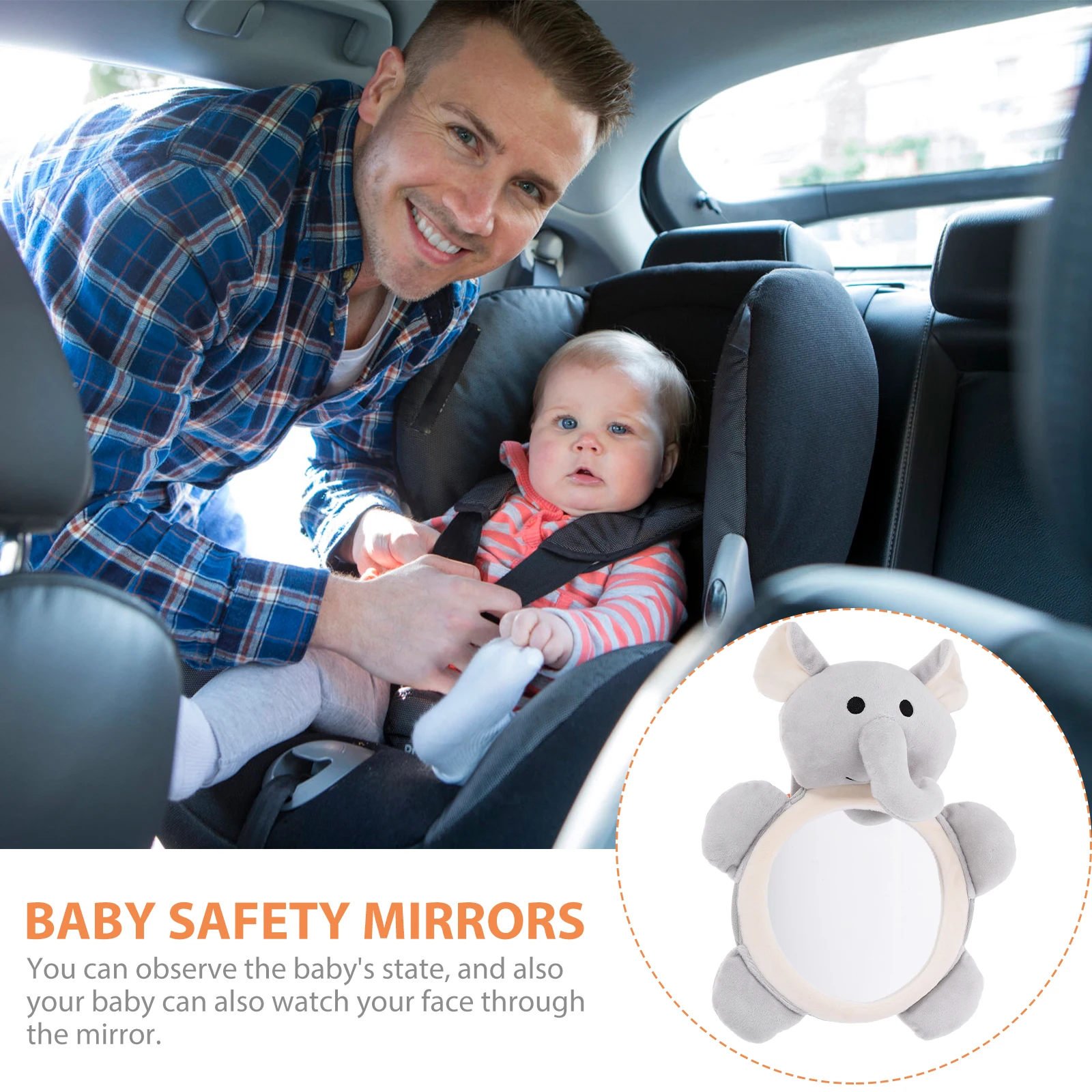 

Car Rearview Mirror Shatterproof for Infant inside The Safety Mirrors Blue Seat