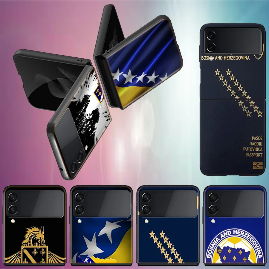 Bosnia and Herzegovina Passport For Samsung Galaxy Z Flip 5 4 3 Case Shockproof Hard Cover Phone Z Flip 6 7 5G Z Flip 5 4 5G T