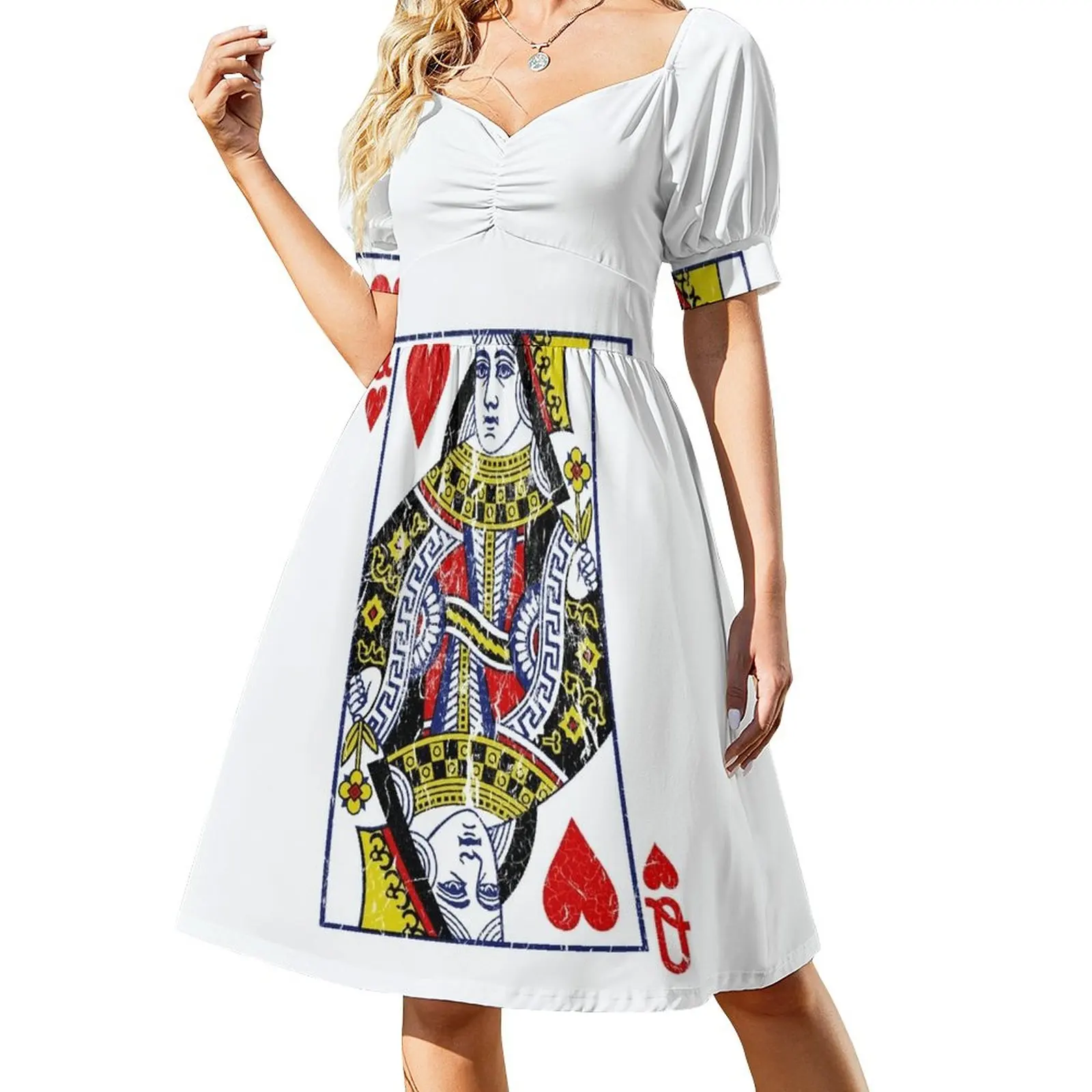 

Queen of Hearts Playing Card Sleeveless Dress womens dress cute dress