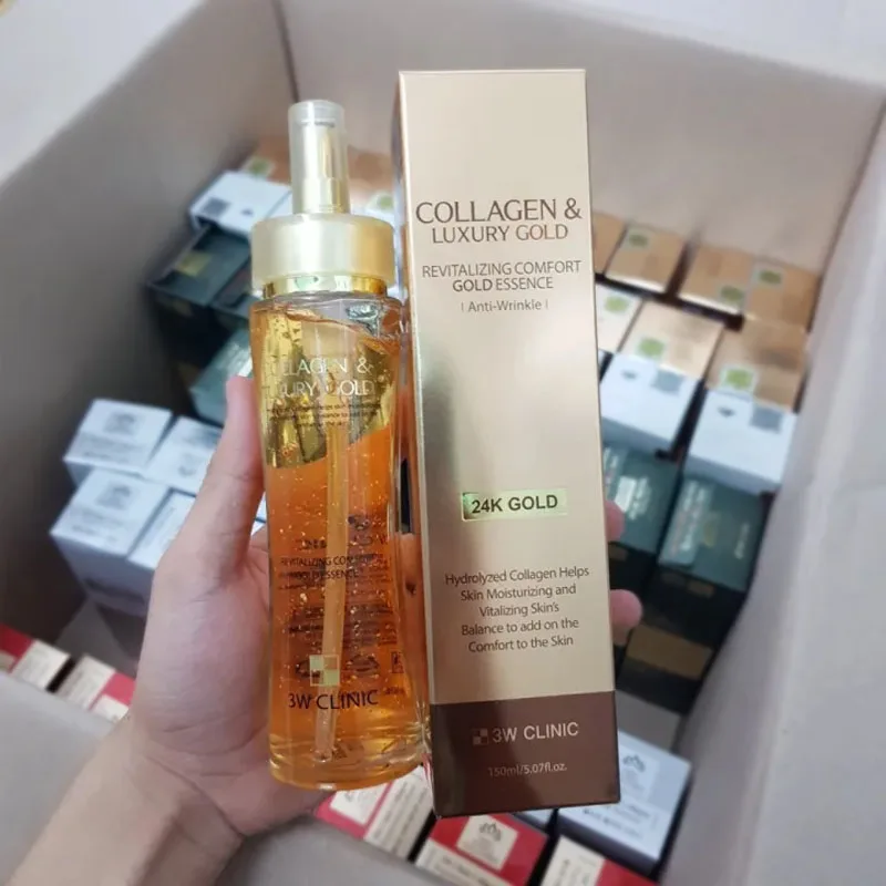 

Tinh chất dưỡng trắng, tái tạo da chống lão hóa 3W Clinic Collagen Luxury Gold Essence 150ml Repair Smooth And Whiten Skin