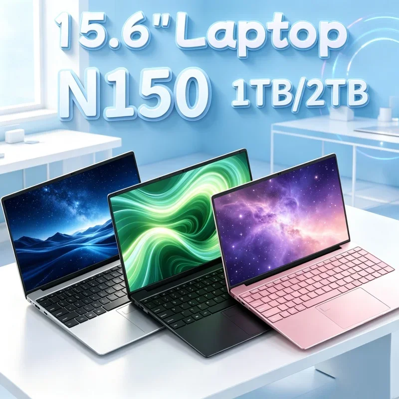 15.6" Intel Core N150 Windows 11 Space-saving Laptop Computer 32GB RAM 1TB 2TB SSD Portable Notebook PC Office Study Laptops