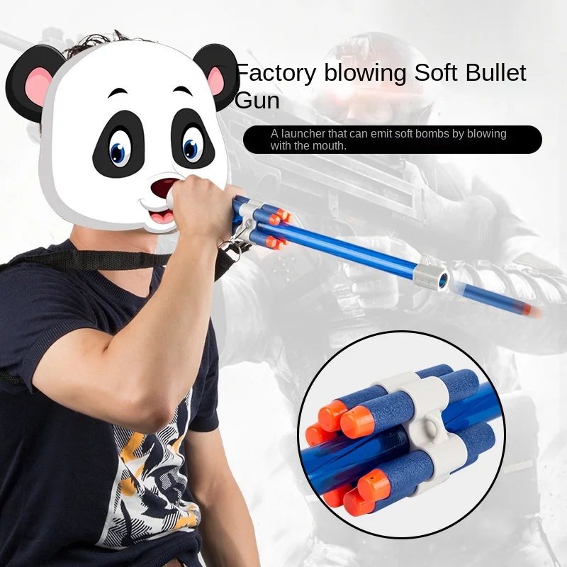 Soft Bullet Toy Gun Mouth Blowing Arrow Launcher Elite Soft Bullet Length Tube Parent-child Interaction Outdoor Games Toys