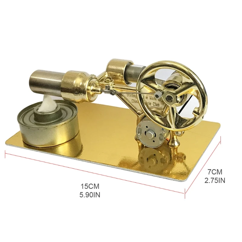 Mini Hot Air Stirling Engine Motor Model Stream Power Physics Experiment Model Educational Science Toy Gift for Children