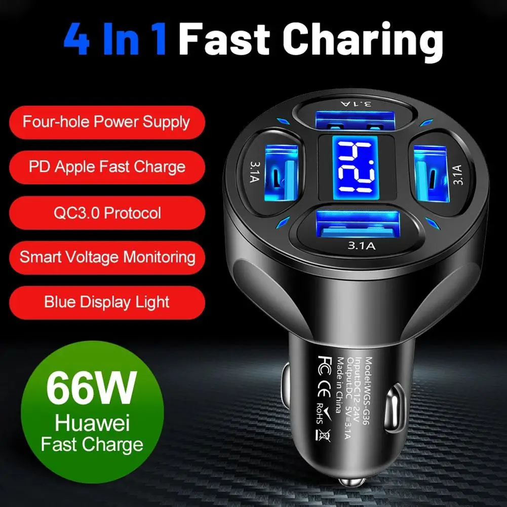 Qc 3,0 Auto ladegerät Schnell ladung weiß schwarz Mini Form Auto Feuerzeug Steckplatz pd 20w USB Typ C Aufladen Handy