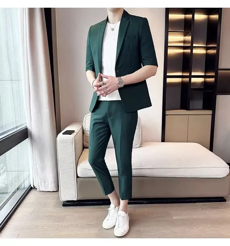 4-G36   Summer Thin Sleeve Suit Jacket Men\'s Korean Style Slim-fit Casual Suit suit