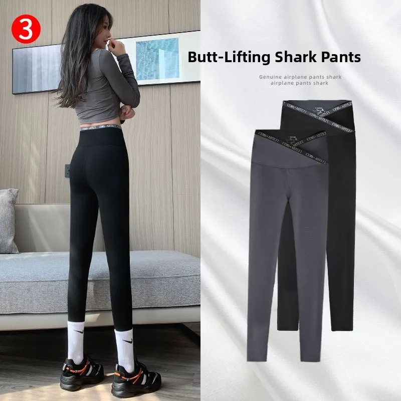 

Crossed arkskin Pants Women's Base Layer Pants Autumn Winter Fce Yoga Pants Prure Leg Slimming Butt Lifting