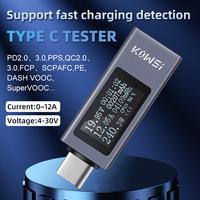 KWS-2301C Type-C Digital Display DC Voltage Ammeter 4-30V 0-12A Multi-function Power Meter for Cell Phone Charging Tester