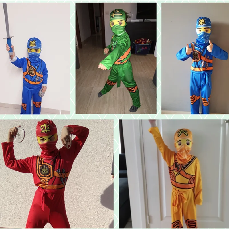 Disfraz De Ninja Para Niños Con Motivo De Dragón - Incluye Camisa, Pantalón, Máscara, Cinturón, Muñequeras Y Armas, Ideal Para Carnaval, Halloween Y Cosplay