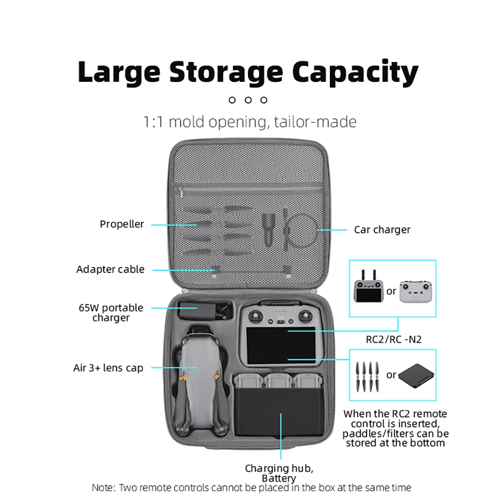 Carrying Case for DJI Air 3S Box RC 2/RC-N2 Remote Controller Body Storage Bag Handbag for DJI Air 3 Protective Accessories