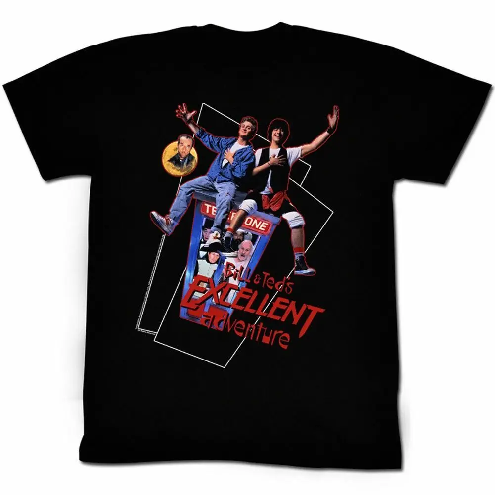 Bill And Ted Flying Black Adult T Shirt