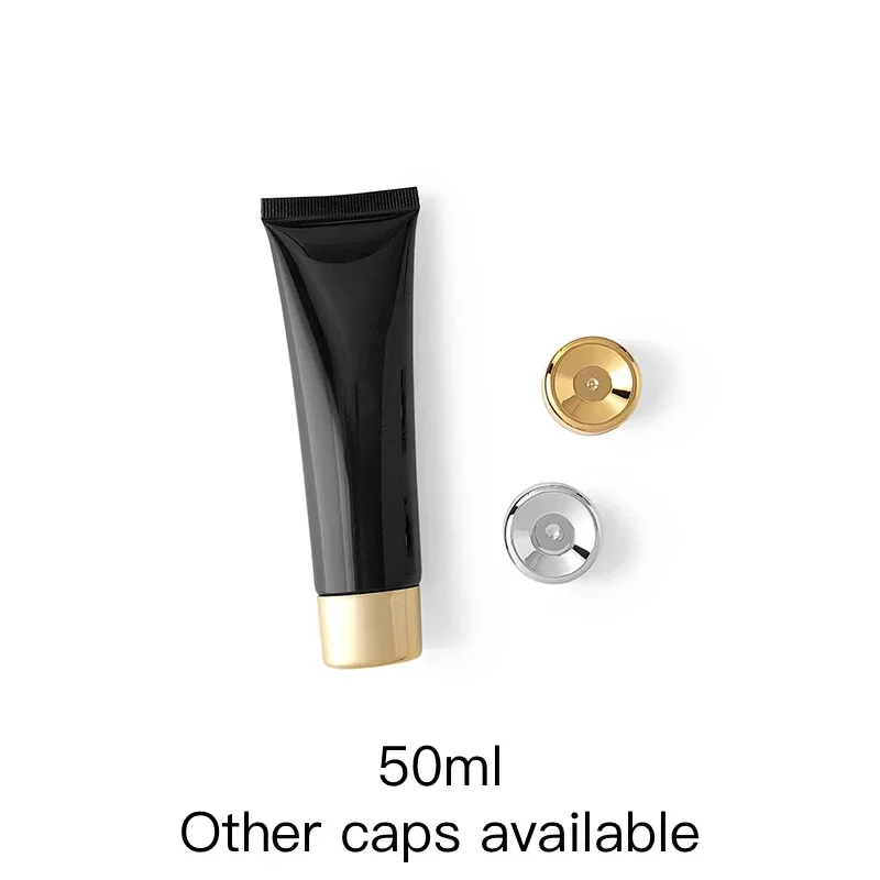 

50g Black Plastic Squeeze Bottle 50ml Empty Soft Tube Cosmetic Cream Makeup Facial Cleansing Hand Lotion Refillable Container