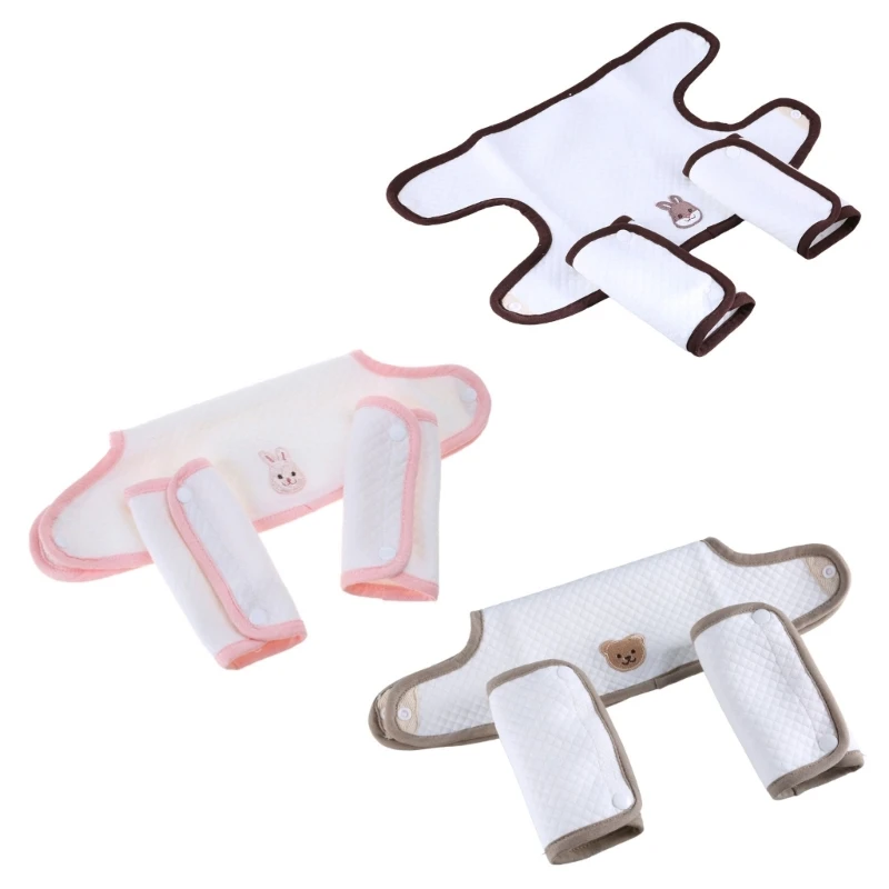 N80C 3Pcs/Set Baby Bibs Waist Stool Cover for Toddler Cotton Feeding Cloth