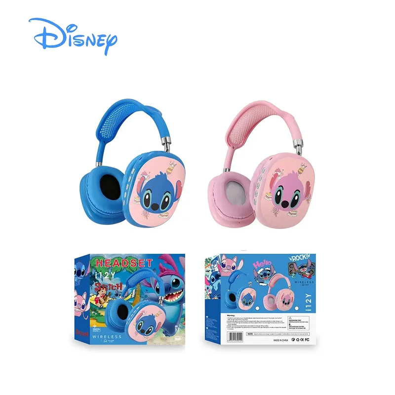 

NEW Stitch wireless Bluetooth children's earphones i12Y HIFI stereo earphones with microphone, children's gift anime cartoon