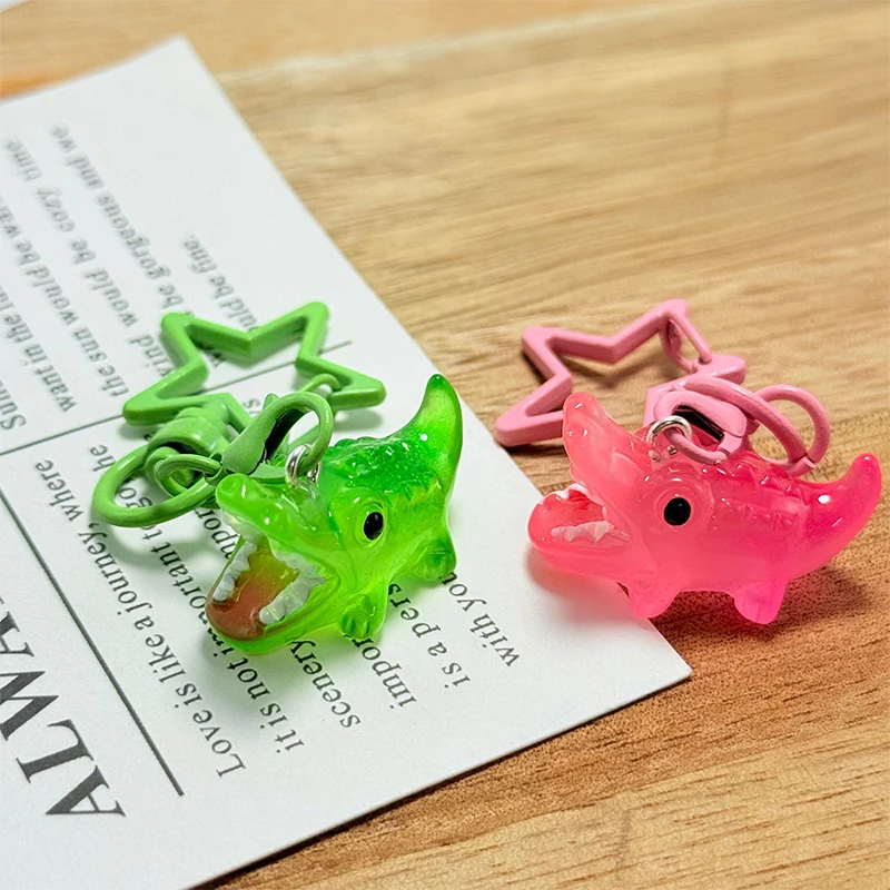 Mini llavero de cocodrilo con dibujos creativos, colgante con correa para teléfono, llavero, bolso, adorno, decoración colgante