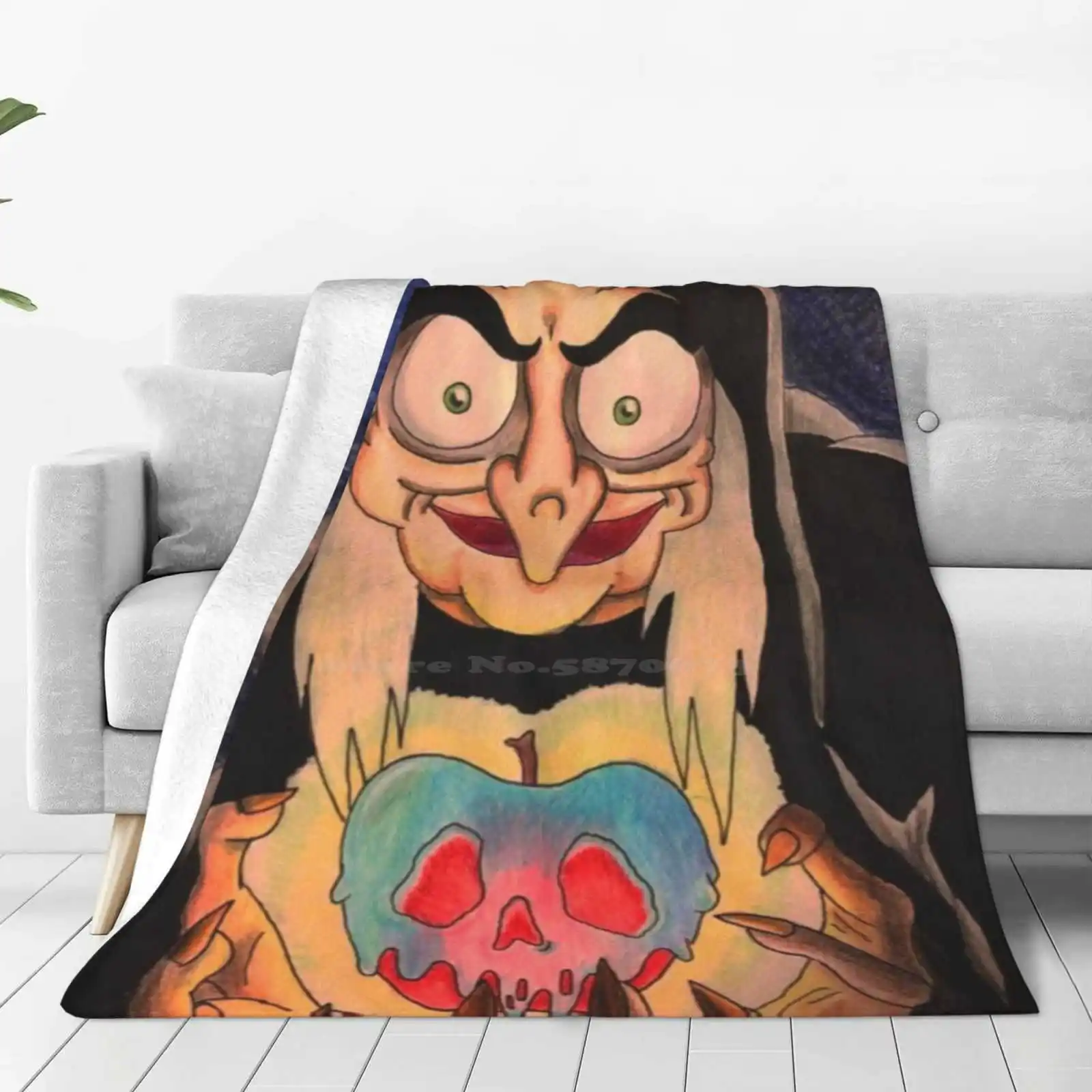 

Evil Queen Hot Sale Printing High Qiality Warm Flannel Blanket Evil Queen Halloween Poison Apple Evil Witch Witches Skull Snow