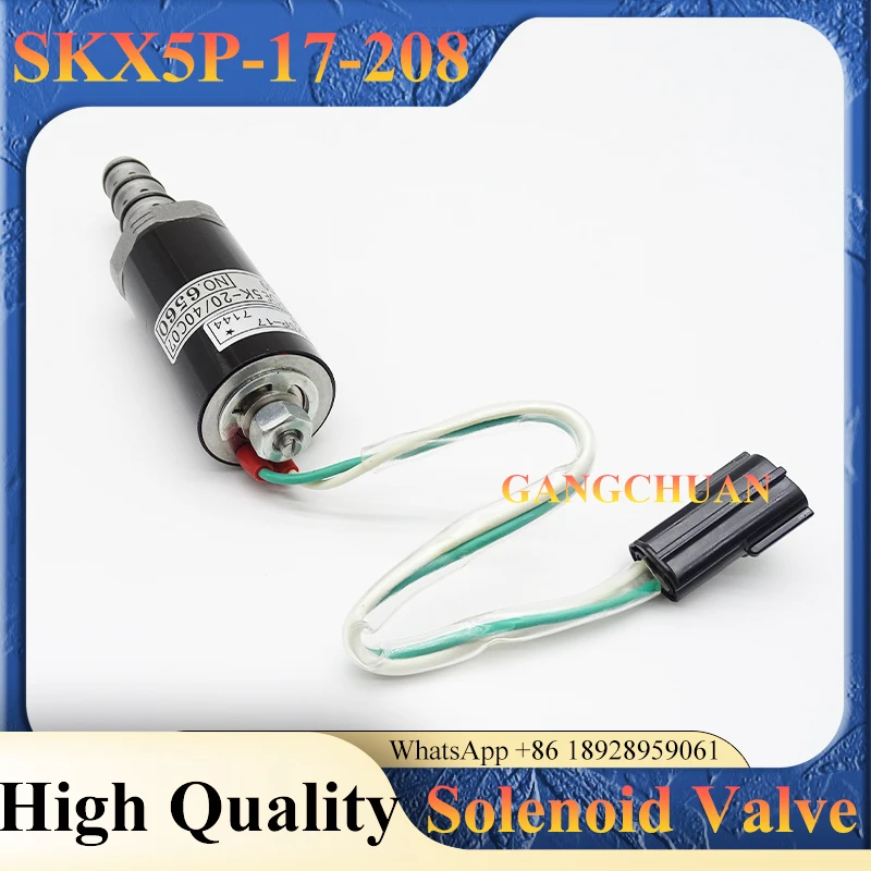 

SKX5P-17-208 KDRDE5K-20/40C07-203A-109 Hydraulic Pump Solenoid Valve EZ20V00018F1 for Excavator SK200-3/5 SK230-6