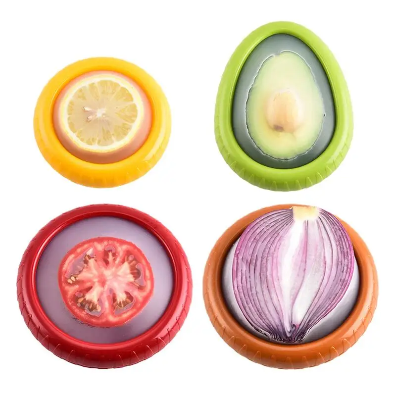 4Pcs/set Silicone Fruit Storage Containers To Keep Fresh vegetables fruit Tomato Saver Lemon Holder For Keep Fresh