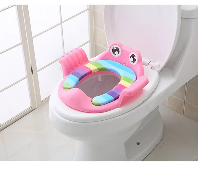 Baby-Toilettentrainer-Sitz mit Tritthocker und Leiter, verstellbarer Trainingsstuhl, bequemer, niedlicher Cartoon-Toilettensitz für Kinder – Detail 12