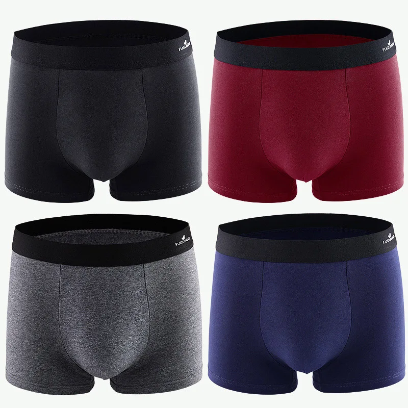 4pcs/lot Men\'s Pure 100% Cotton Underwear Graphene Inner crotch Moisture Absorbent Soft Elastic Waistband Male Panties Boxer