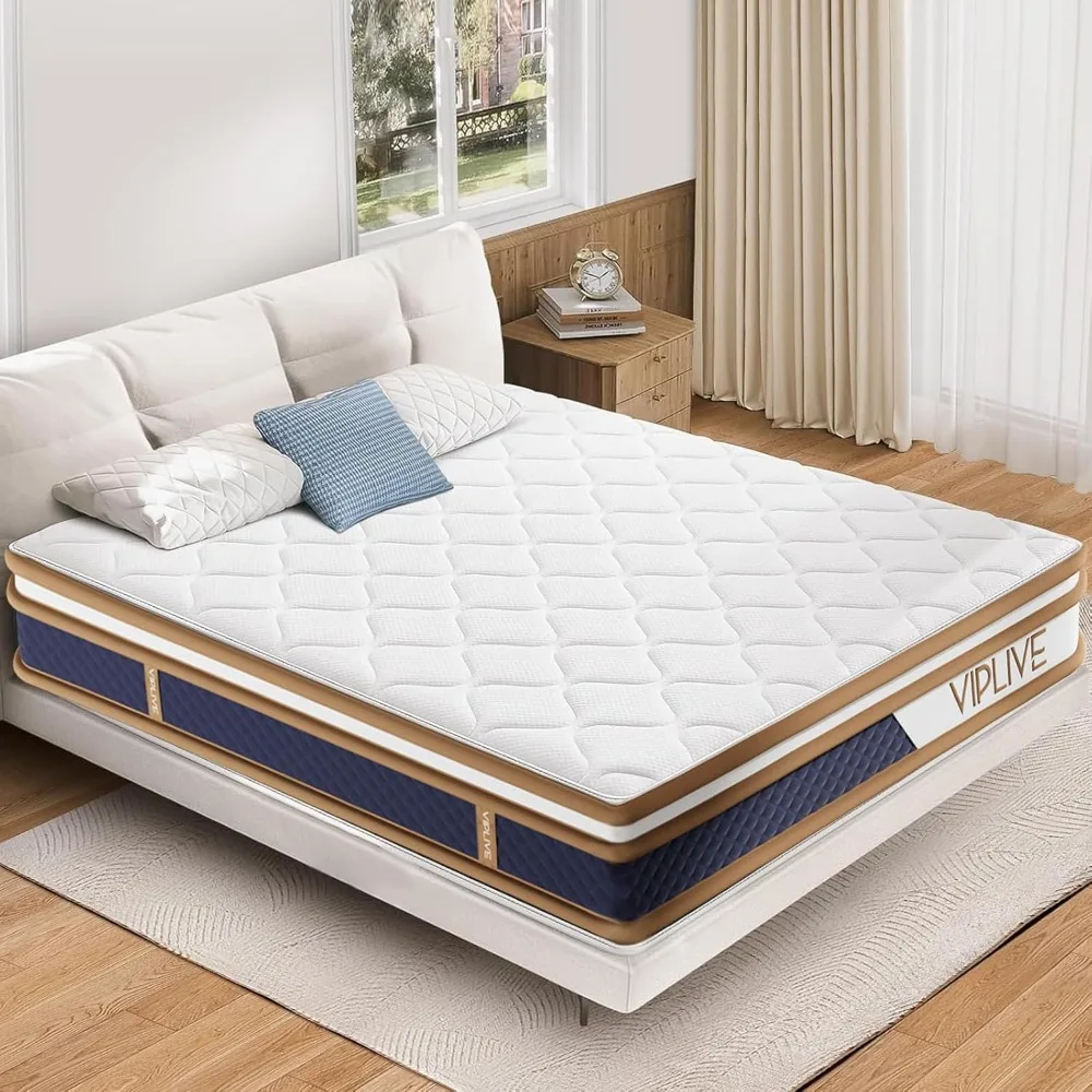 10 Inch Memory Foam Mattress,Soft and Comfortable Medium Firm Mattress in A Box with Individual Pocket Springs,75