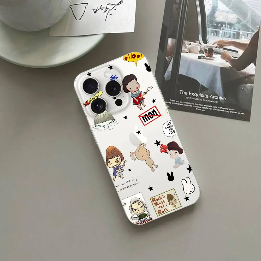 Y-Yoshitomos Art N-Nara Handyhülle für IPhone 17/16/15/11/13/14 Pro Max 7/8 Plus X/Xr/Xs Max/Se2020/12mini Transparente Abdeckung