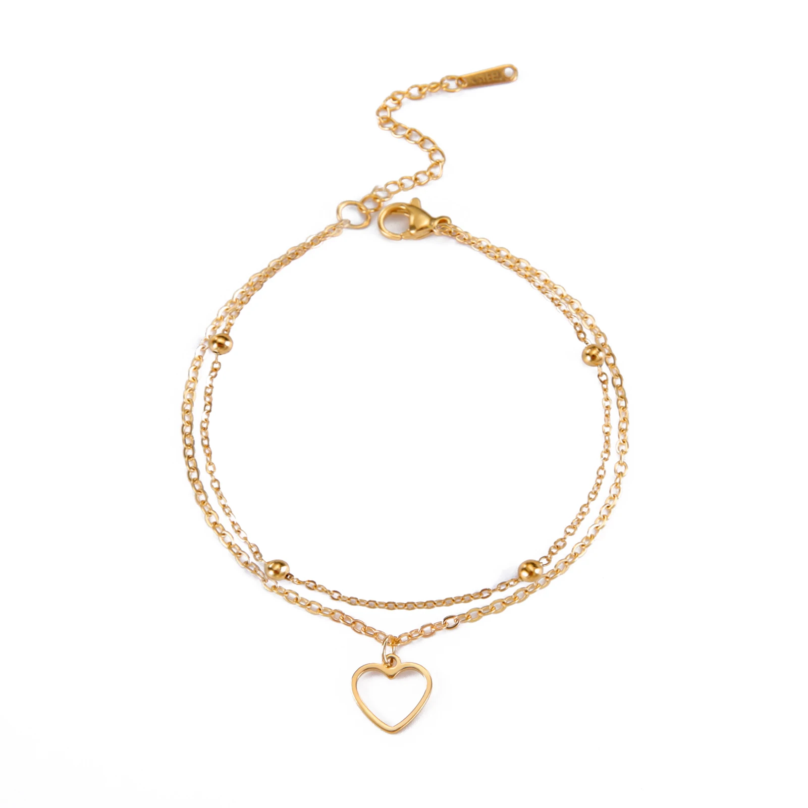 Kkjoy Einfache Edelstahl Silber Farbe Hohl Liebe Herz Weibliche Fußkettchen für Frauen Bein Armband Kette Schmuck Geschenk Für Mädchen – Detail 8