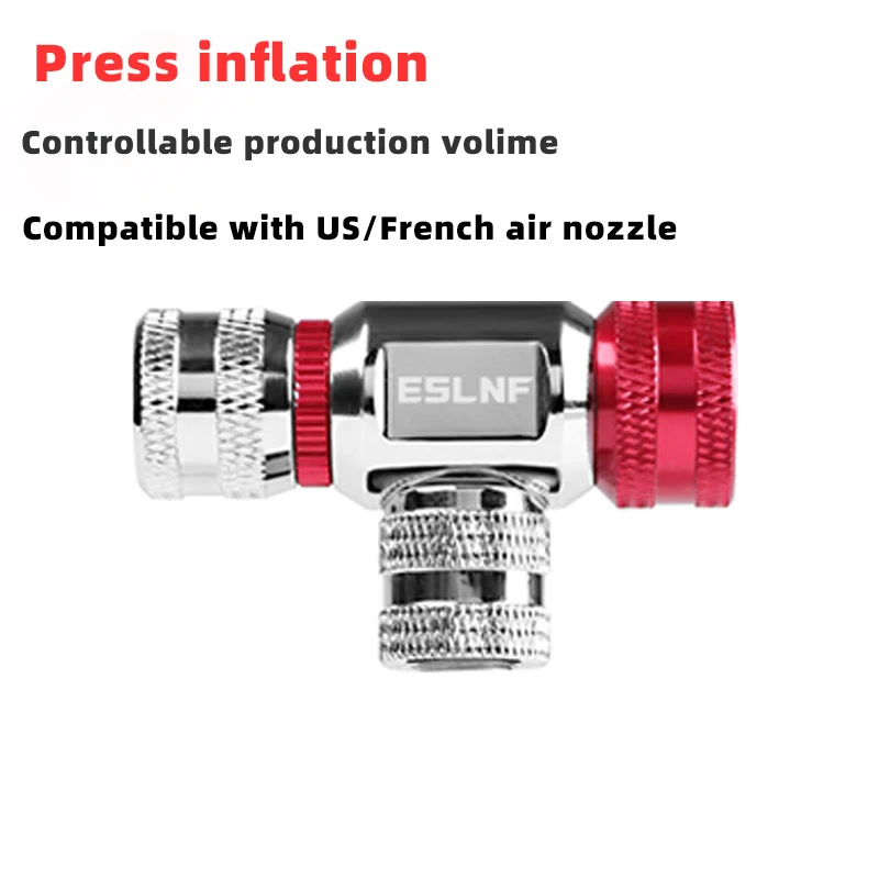 ESLNF Mini Bicycle CO2 Pump Portable Tire Inflator For Schrader Presta Adapter MTB Road Bike Aluminum Alloy Automatic Pum