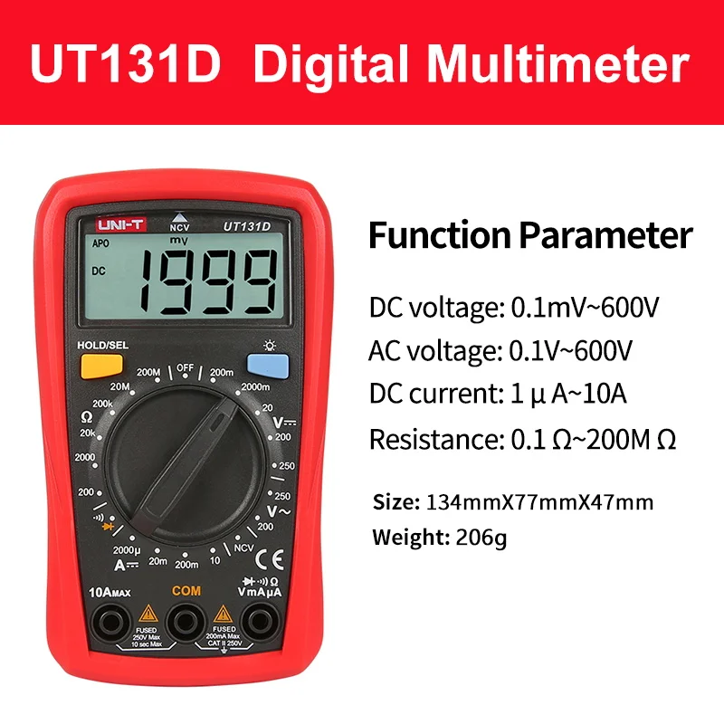 UNI-T Pocket Multimeter UT131 Serie Digitale Ampèremeter Voltmeter Weerstandstester Multimeter Diode Test
