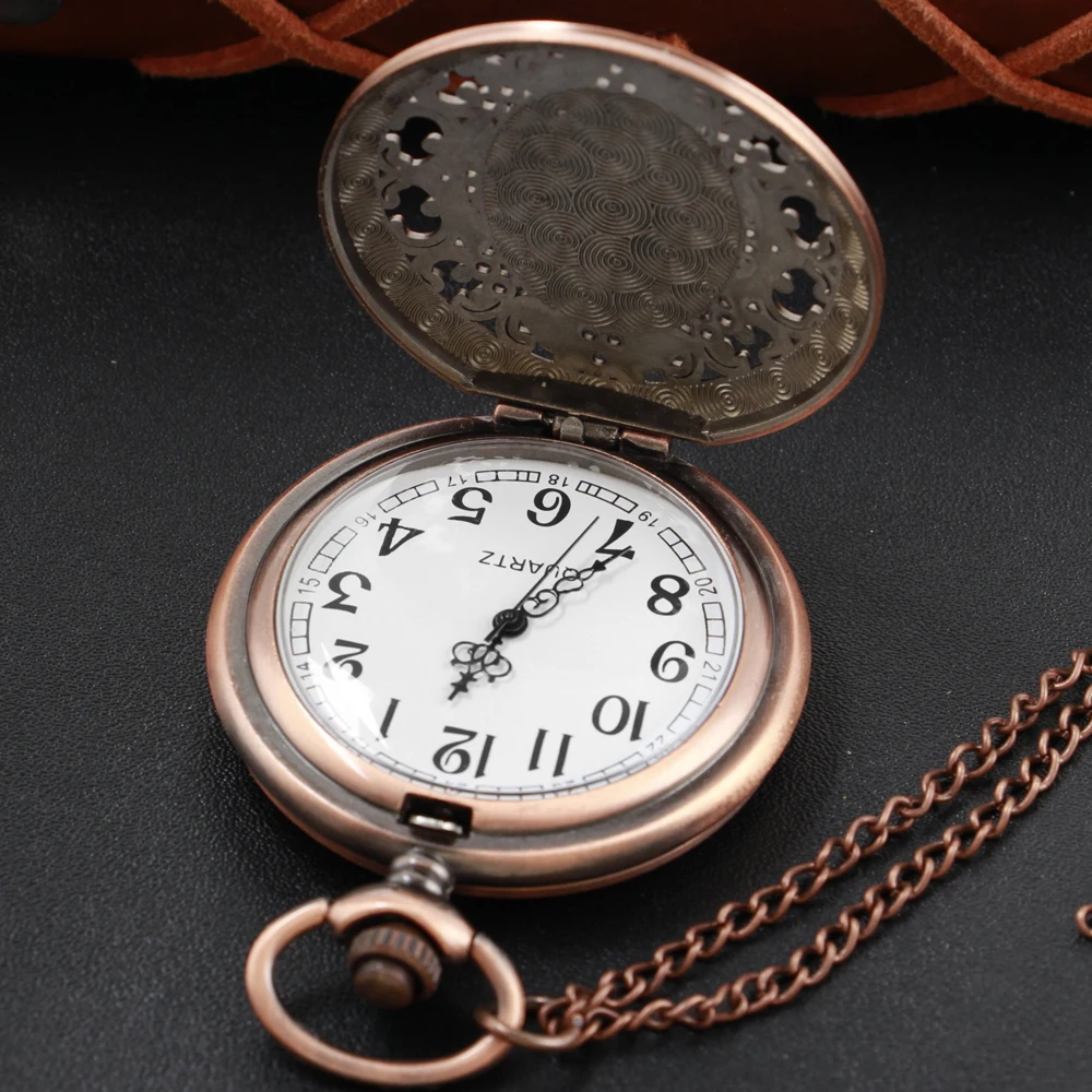 Classic Goddess Head Embossed Quartz Pocket Watch Red Ancient Pendant Necklace Chain Universal Fob Watch for Boys and Girls