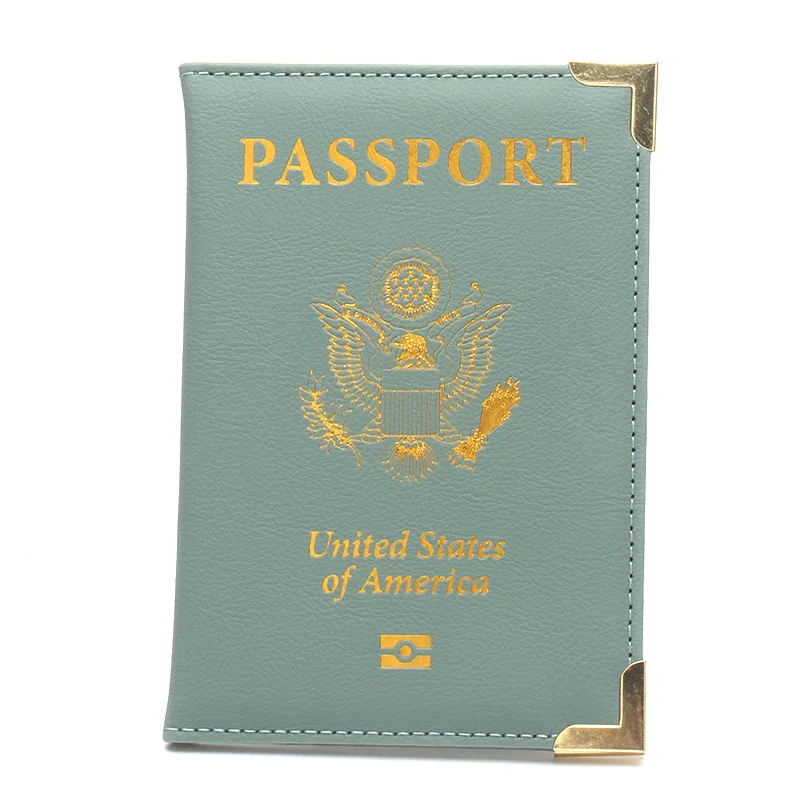 Porte-cartes d'identité en cuir PU pour hommes et femmes, porte-passeport américain, porte-cartes bancaires, étui à main pour couples, voyage