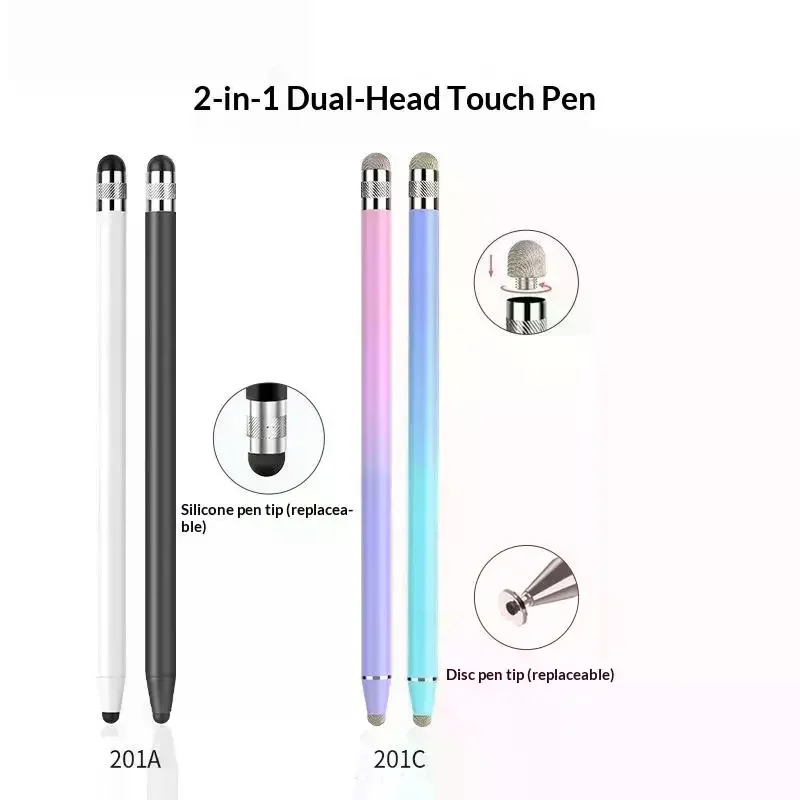 Fiber Capacitive Stylus Pen Double Nib Touch Screen Pens Drawing Pen For Universal Capacitive Screen Smart Phone Tablet Mesh