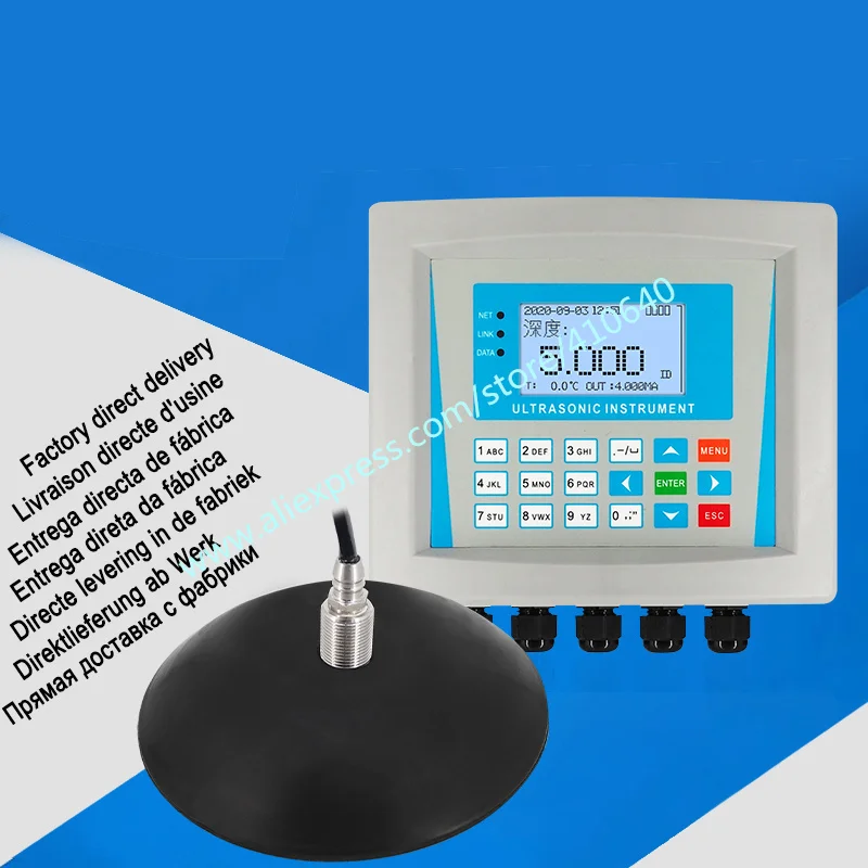 Trumsense Ultrasound Sludge Level Meter Ultrasound Mud Liquid Interface Displayer 5 To 10 Meter Range Rs485 And 4 to 20mA Output