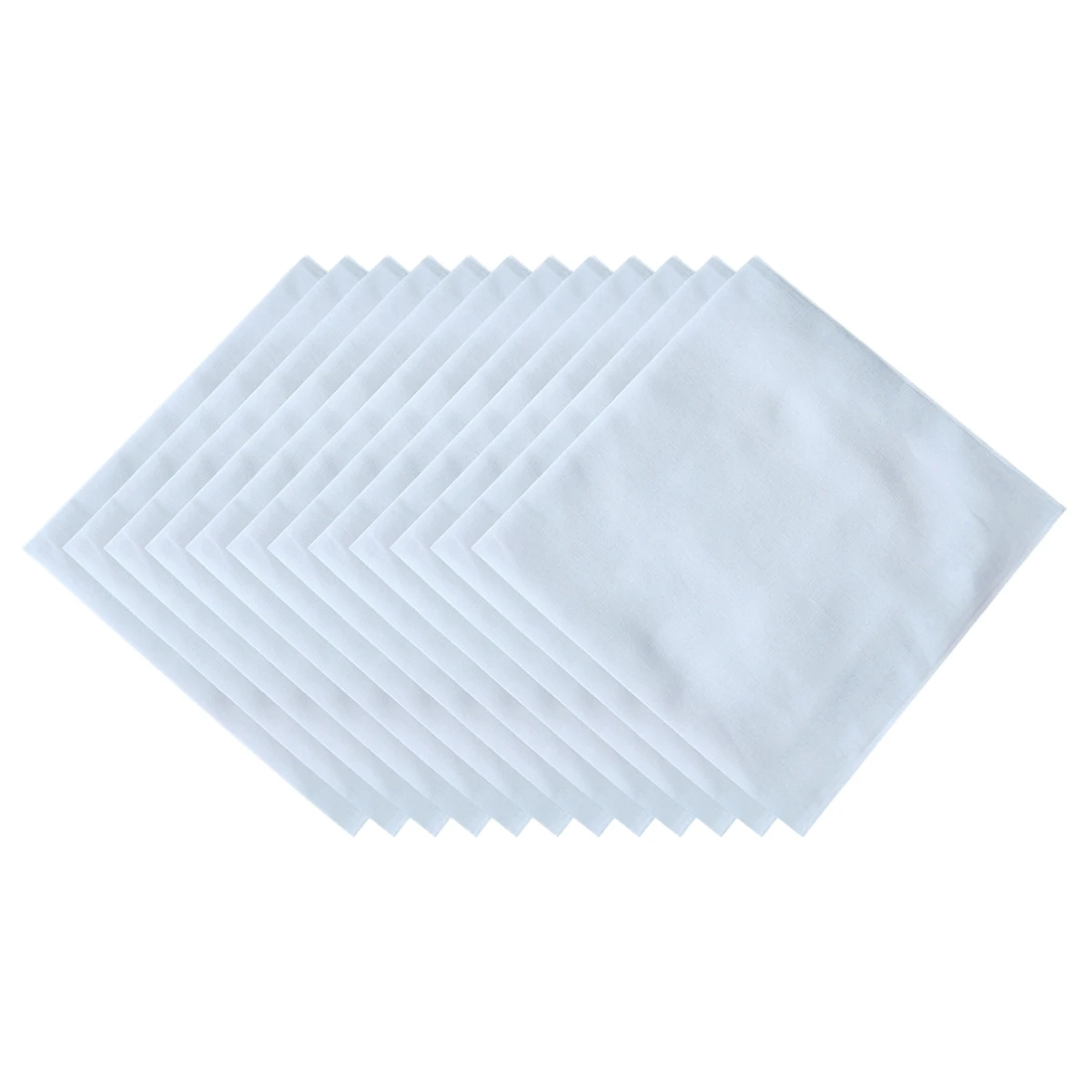 12PCS fabric pure white satin DIY gentleman handkerchief suit pocket pure white towel 15.7 inch Thin feel