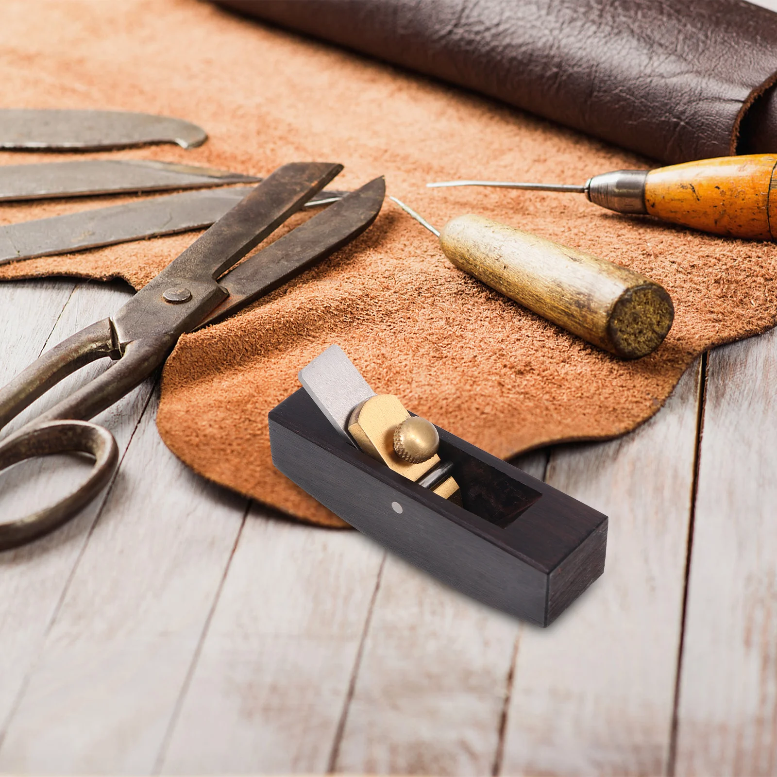 

Planer Adjustable Woodworking Tool For Skiving Beveling Cutting Hand Crafted Ebony Wooden Hand Planer