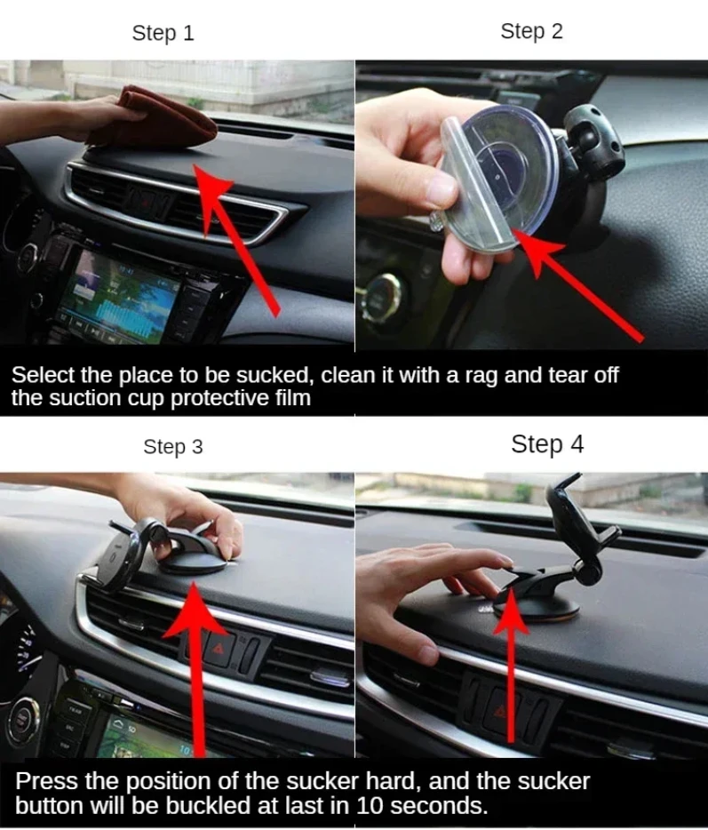 حامل هاتف سيارة متعدد الزوايا قابل للتعديل مع كوب شفط قوي لجميع الهواتف الذكية في المركبات