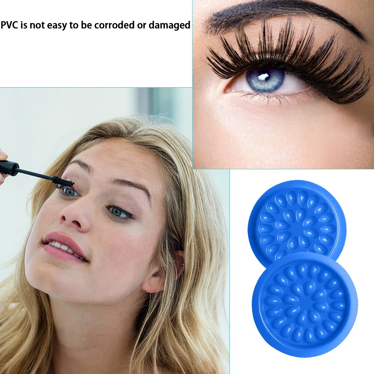 100pcs Eyelash Extension Tray Colorful Small Flower Shaped Waterproof Reusable Pvc Grafting Tool For False Lashes Holder Pallet