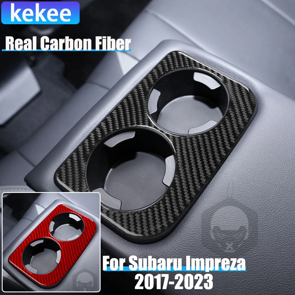 

Автомобильные аксессуары из настоящего углеродного волокна, задний держатель для чашки, крышка, мягкая наклейка для Subaru Impreza 2017-2023 Crosstrek 2018-2023