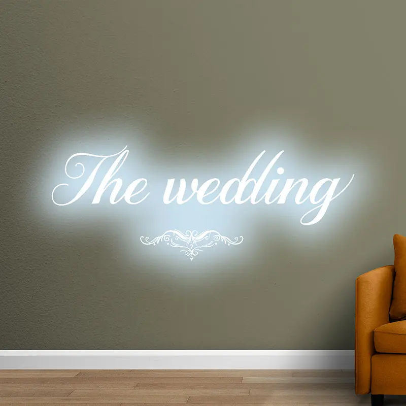 The Wedding Wall Decoration Ice Blue LED Neon Sign