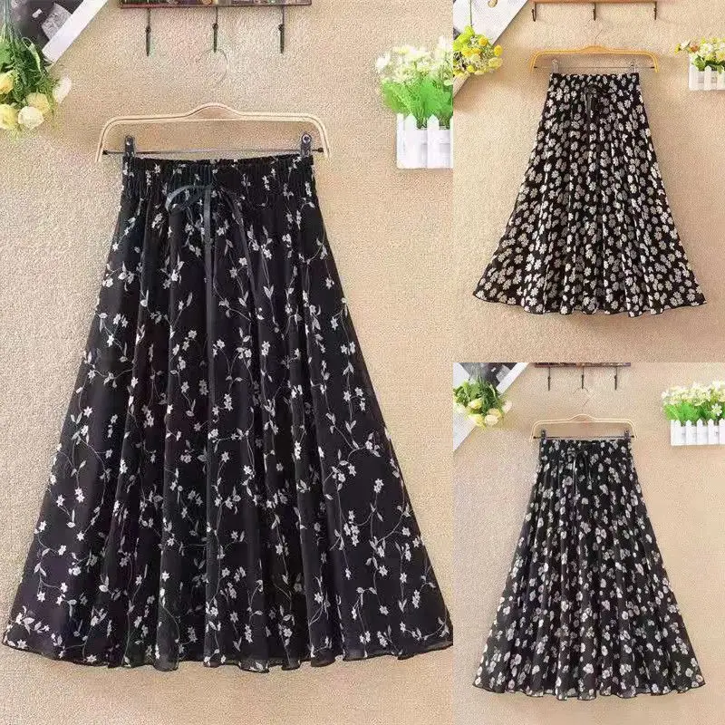 

Утягивающая юбка трапециевидной формы с высокой талией и большим подолом из шифона для женщин, весна-лето Faion Ci Walk, материал ПВХ