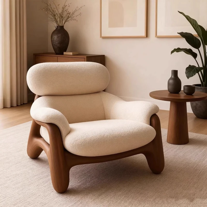 Sleeping Design Living Room Chairs Wood Armrest Oversized Reading Lounge Chair Events High Quality Fauteuil De Salon Furniture