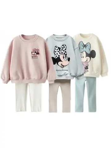 New Long Sleeve Suits Cartoon Print Sweatshirt Pants 2pcs 0-6Year Kids Casual Hoodies All-match Pants Autumn Clothes Outer Wear