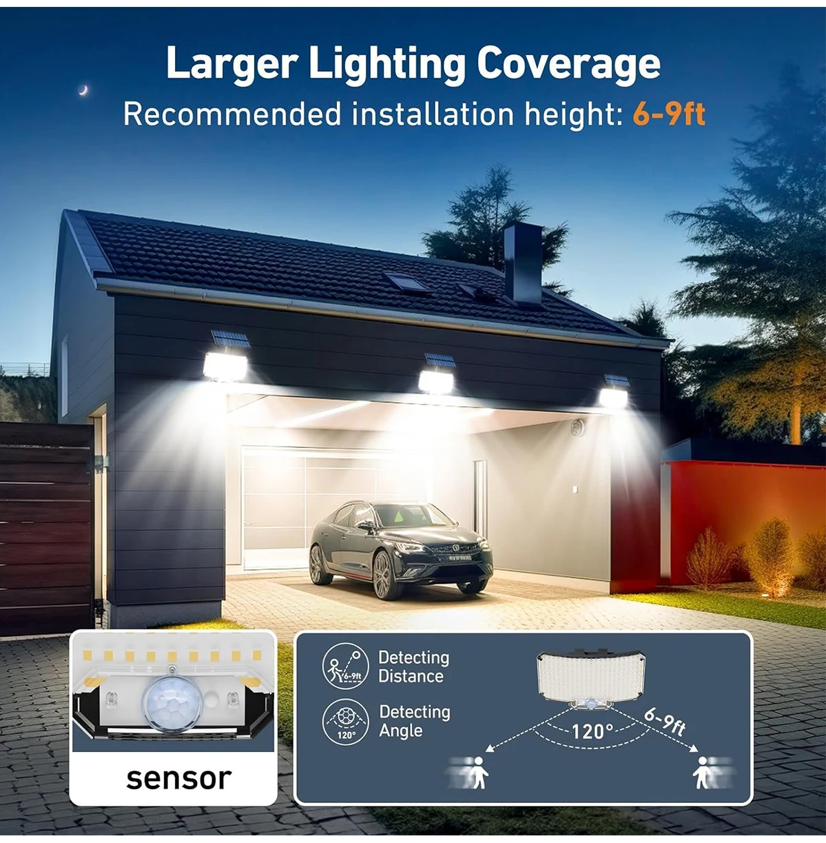 234 LED 3Modes Solar Lights Outdoor Motion Sensor Flood Lights Wall Lamp with Remote Waterproof Security Solar Light for Outside