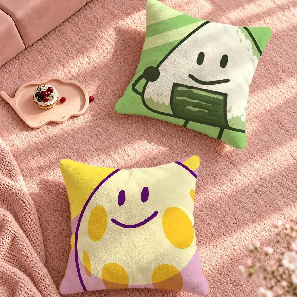 Cartoon Battle for Dream Island Cushion Cover Cute Cartoon Throw Pillow Cover Soft Plush Cushion Cover Sofa Bedroom Home Decor