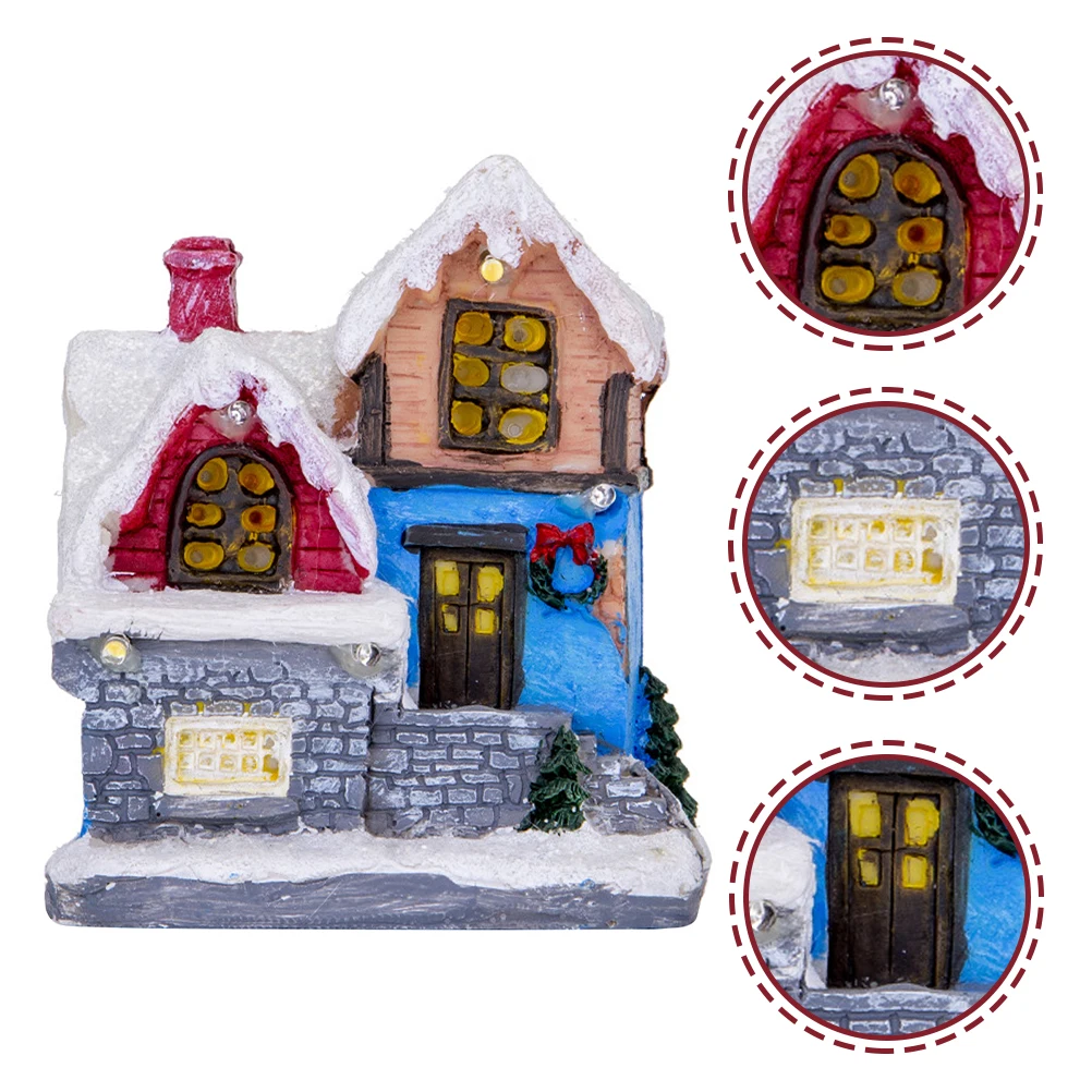 

Christmas Lighted Resin House Scene Christmas Table Ornament Lighted House Decoration Light Up Decor