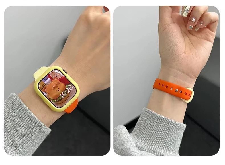 Adatto per Apple Watch con 45 44 41 40 42-46mm Bracciale sportivo Slim Silicone sulcone inwatch Serie 8-5 SE 4 9 10 Ultra 2 49mm